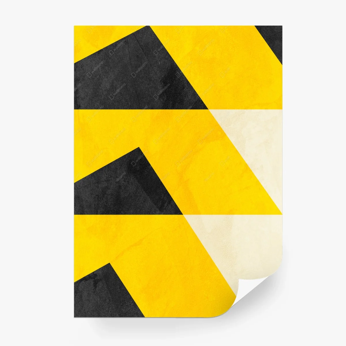 Papier peint motif géométrique jaune et noir texturé – Wallnifity®