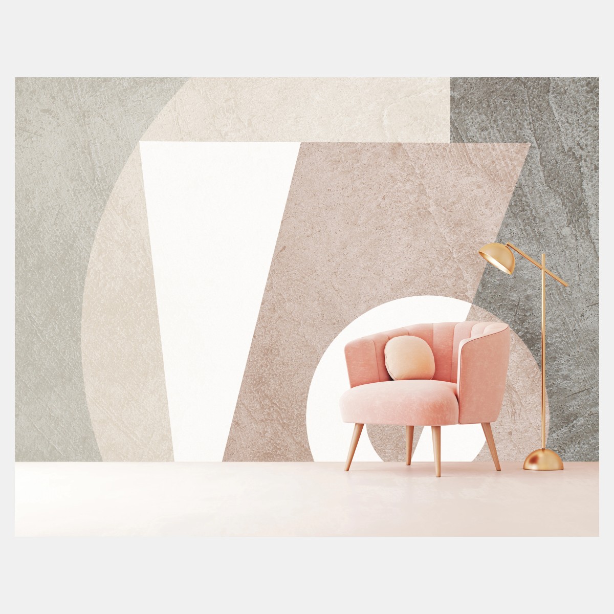 Papier peint composition géométrique aux tons neutres – Wallnifity®