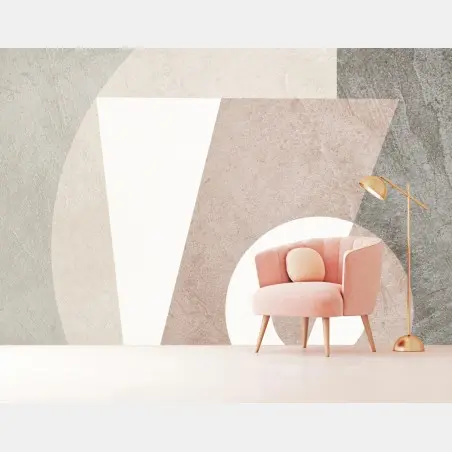Papier peint composition géométrique aux tons neutres – Wallnifity®