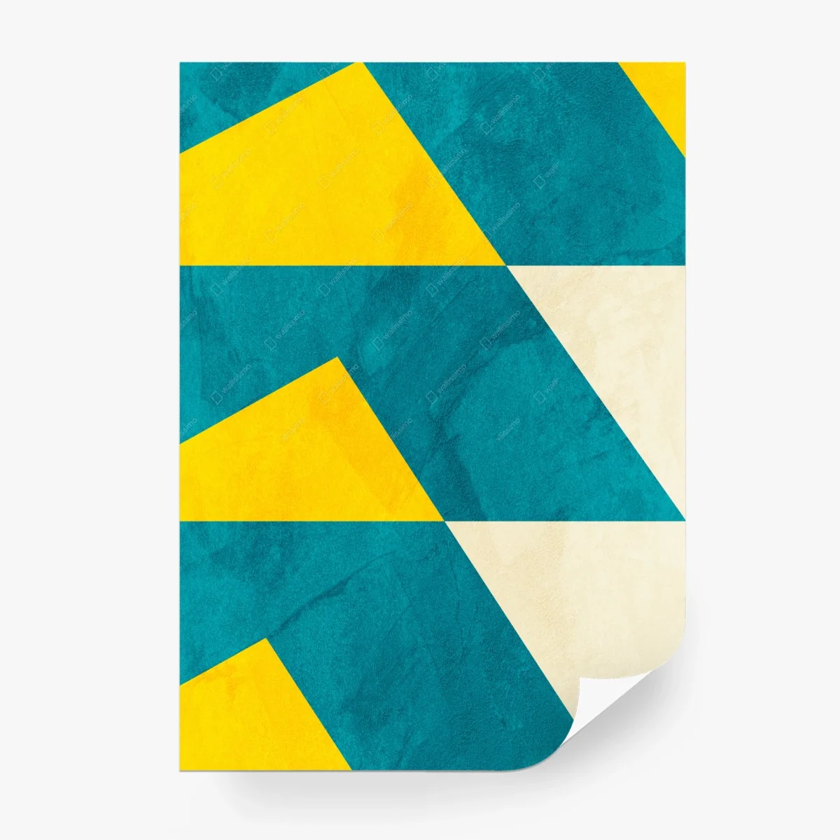 Papier peint motif géométrique bleu canard et jaune moutarde texturé – Wallnifity® Papier peint motif géométrique bleu canard et jaune moutarde texturé – Wallnifity®