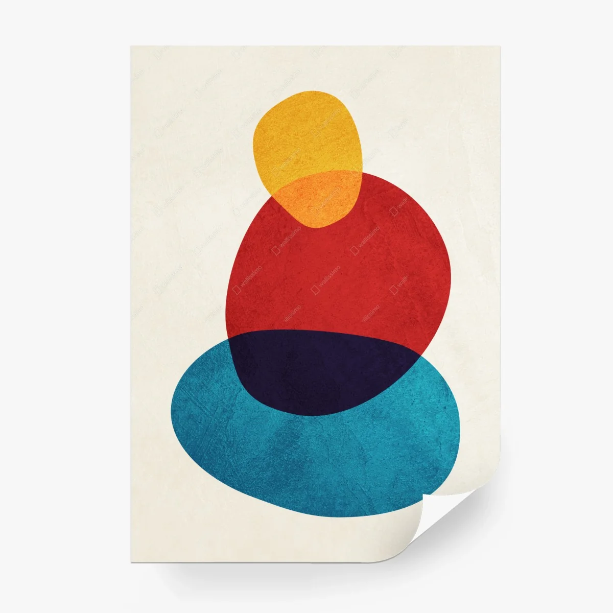 Papier peint composition abstraite en formes organiques et couleurs vives – Wallnifity®