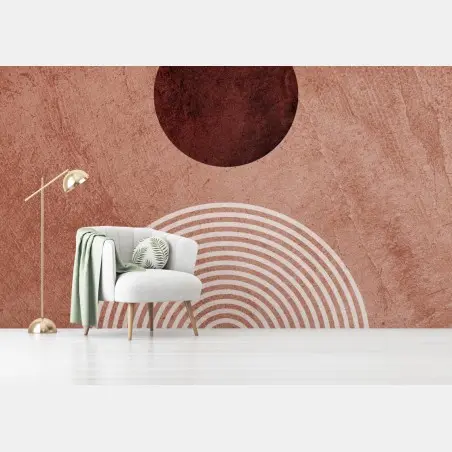 Papier peint composition géométrique aux tons terre cuite – Wallnifity®