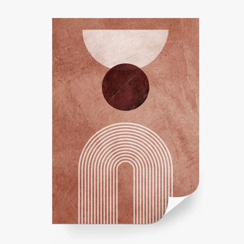 Papier peint composition géométrique aux tons terre cuite – Wallnifity®