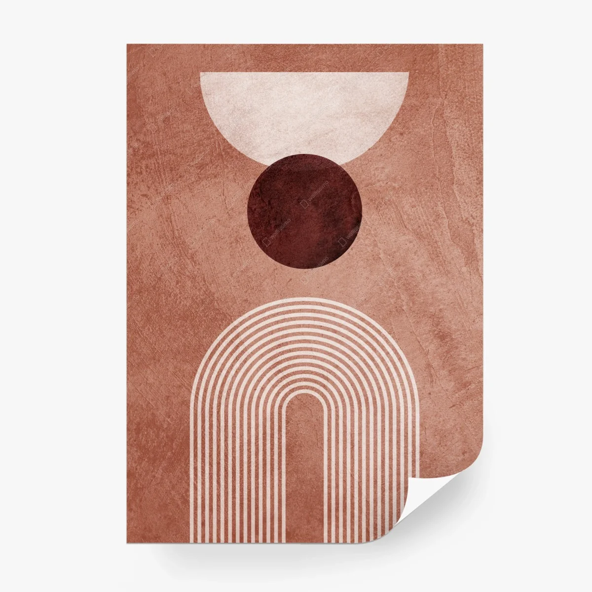 Papier peint composition géométrique aux tons terre cuite – Wallnifity®