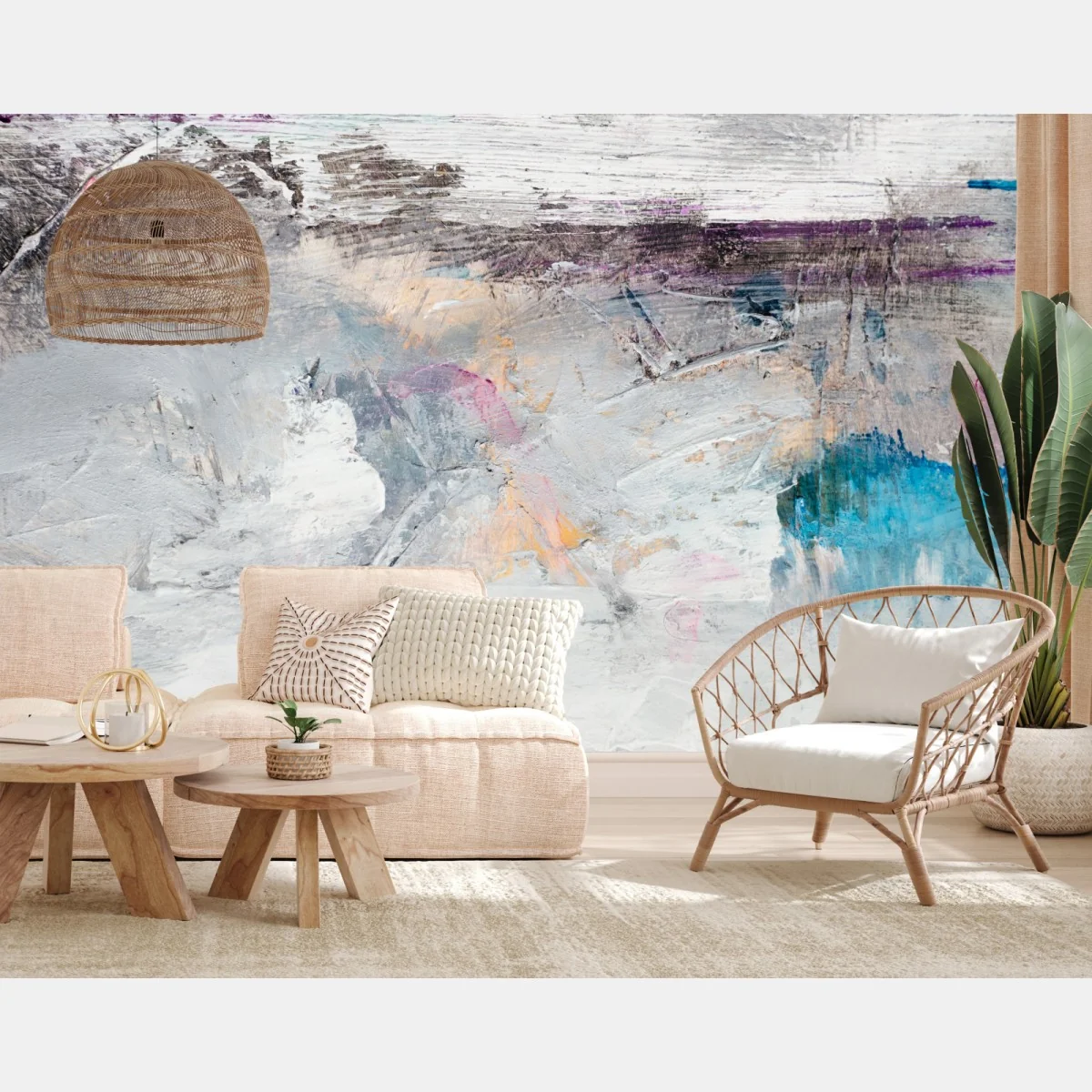 Papier peint horizon abstrait aux tons pastels – Wallnifity® Papier peint horizon abstrait aux tons pastels – Wallnifity®