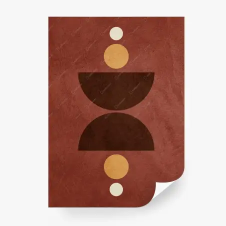 Papier peint équilibre géométrique en terre cuite et ocre – Wallnifity®
