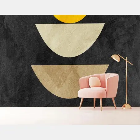 Papier peint composition géométrique soleil et demi-cercles – Wallnifity®