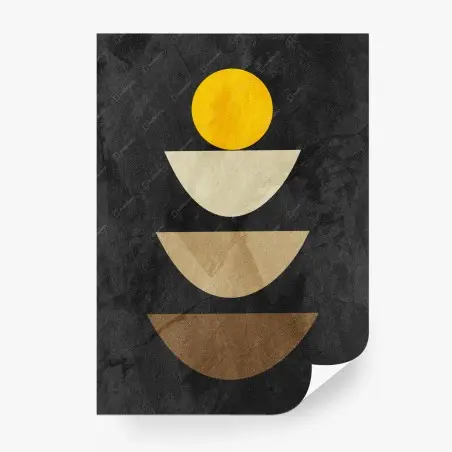 Papier peint composition géométrique soleil et demi-cercles – Wallnifity®