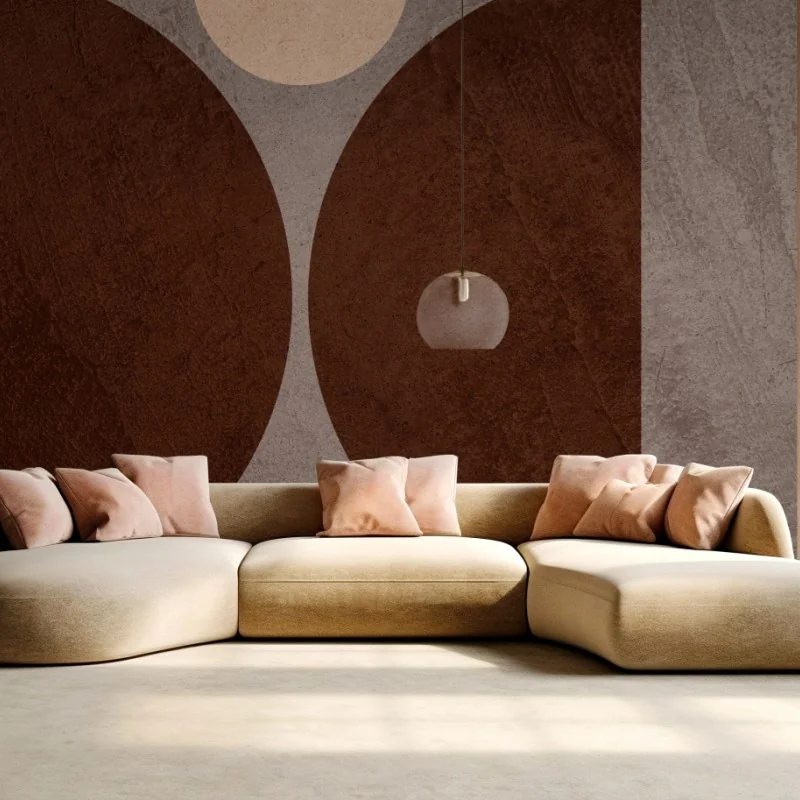 Papier peint composition géométrique aux tons terreux – Wallnifity® Papier peint composition géométrique aux tons terreux – Wallnifity®