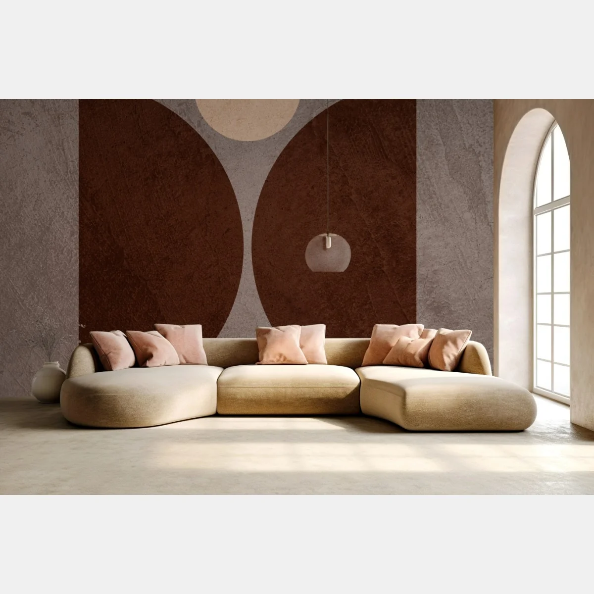 Papier peint composition géométrique aux tons terreux – Wallnifity® Papier peint composition géométrique aux tons terreux – Wallnifity®