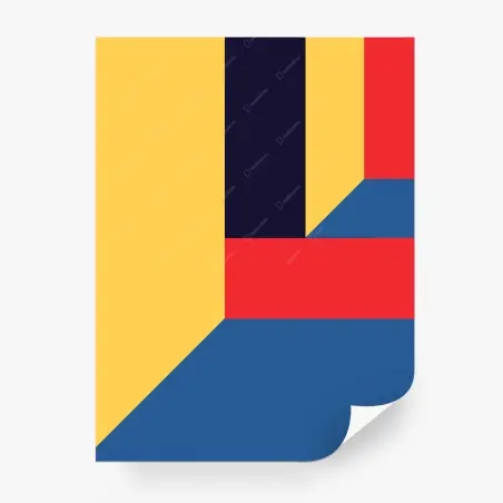 Papier peint composition géométrique en perspective style Mondrian – Wallnifity®