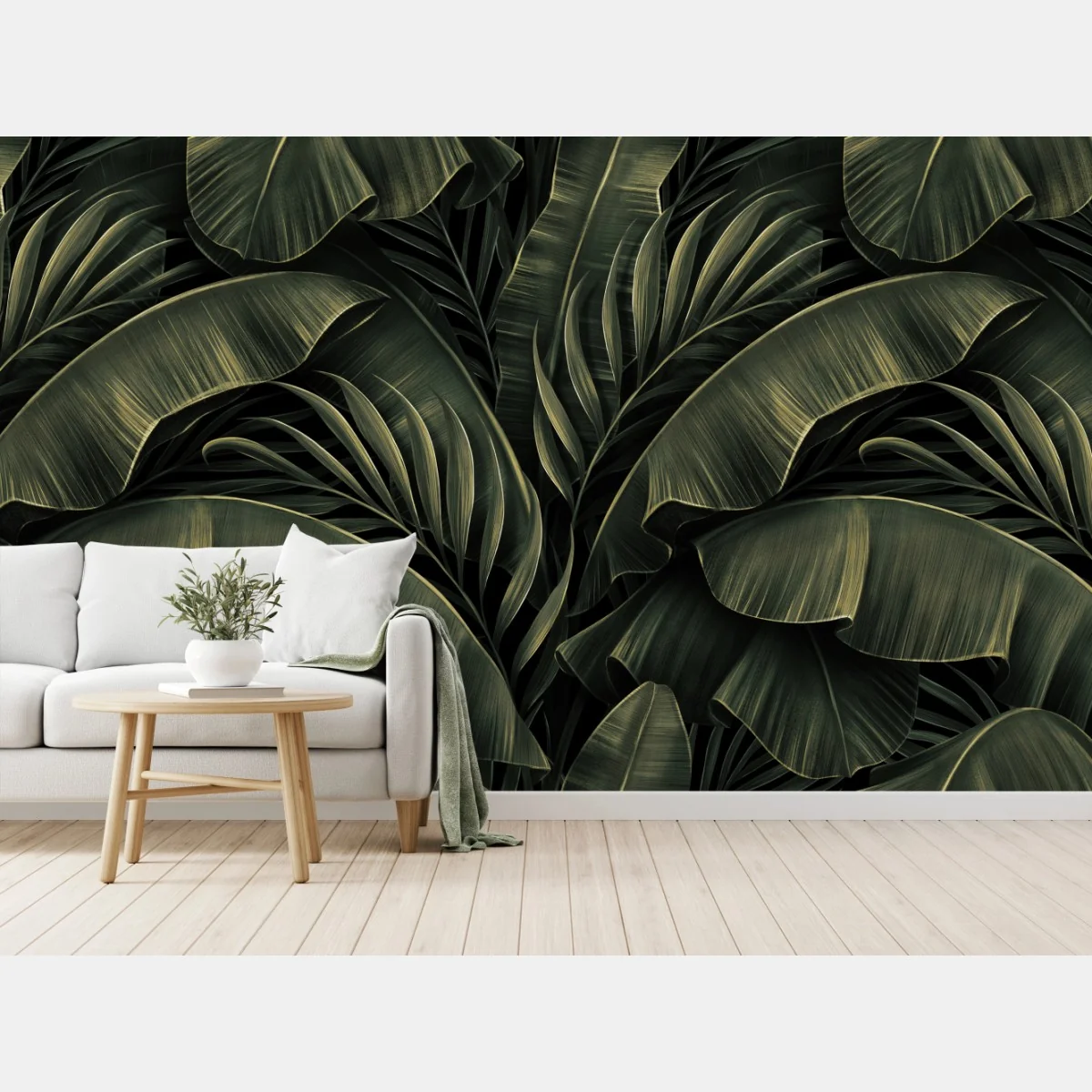 Papier peint feuillage tropical luxuriant vert profond – Wallnifity® Papier peint feuillage tropical luxuriant vert profond – Wallnifity®