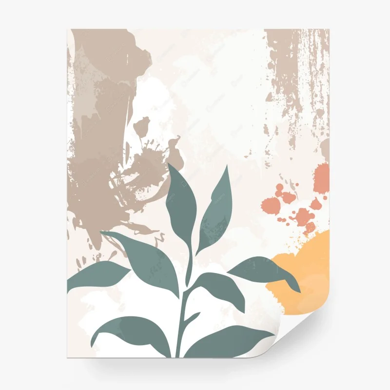 Papier peint feuillage minimaliste aux tons doux – Wallnifity® Papier peint feuillage minimaliste aux tons doux – Wallnifity®