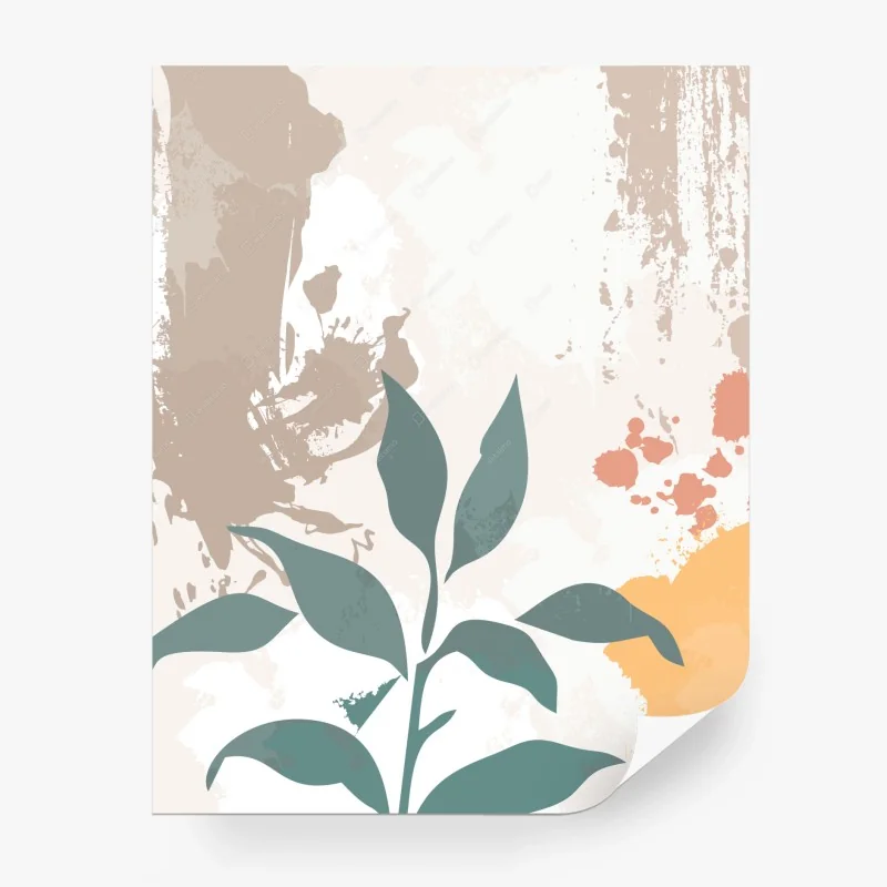 Papier peint motif botanique abstrait aux tons pastel – Wallnifity® Papier peint motif botanique abstrait aux tons pastel – Wallnifity®