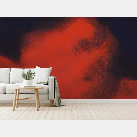 Papier peint émotion rouge abstraction contemporaine – Wallnifity®