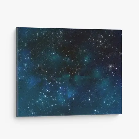 Tableau sur toile ciel étoilé avec nébuleuses bleues – Wallnifity®