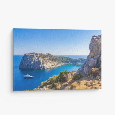 Tableau sur toile baie turquoise d'Anthony Quinn à Rhodes – Wallnifity®