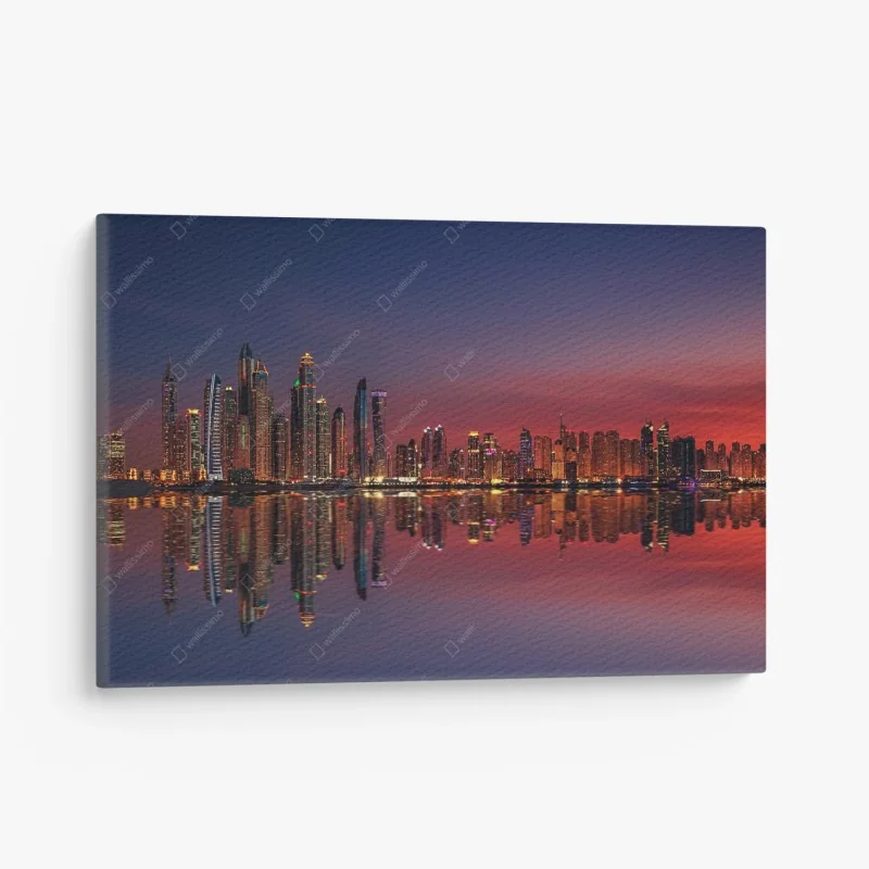 Tableau sur toile horizon urbain au crépuscule – Wallnifity® Tableau sur toile horizon urbain au crépuscule – Wallnifity®