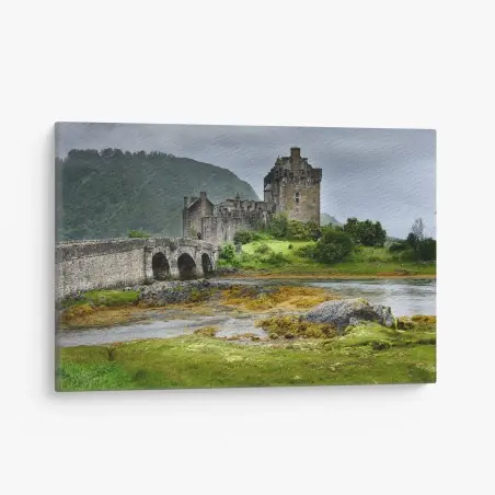 Tableau sur toile château médiéval au bord de l'eau – Wallnifity®