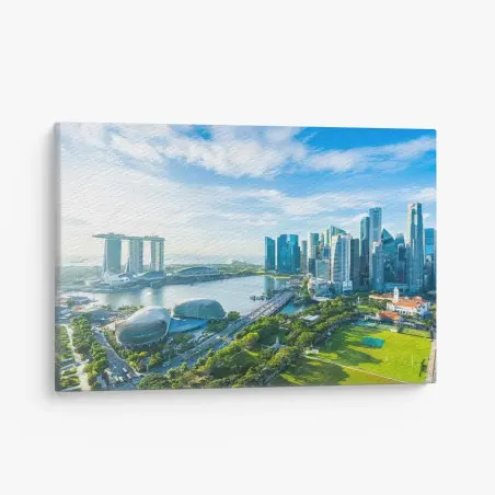 Tableau sur toile vue panoramique de Singapour et de la baie – Wallnifity®