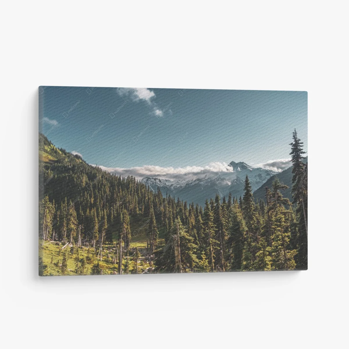 Tableau sur toile paysage alpin: montagnes enneigées et forêt – Wallnifity® Tableau sur toile paysage alpin: montagnes enneigées et forêt – Wallnifity®