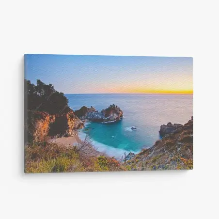 Tableau sur toile paysage côtier au coucher de soleil – Wallnifity®
