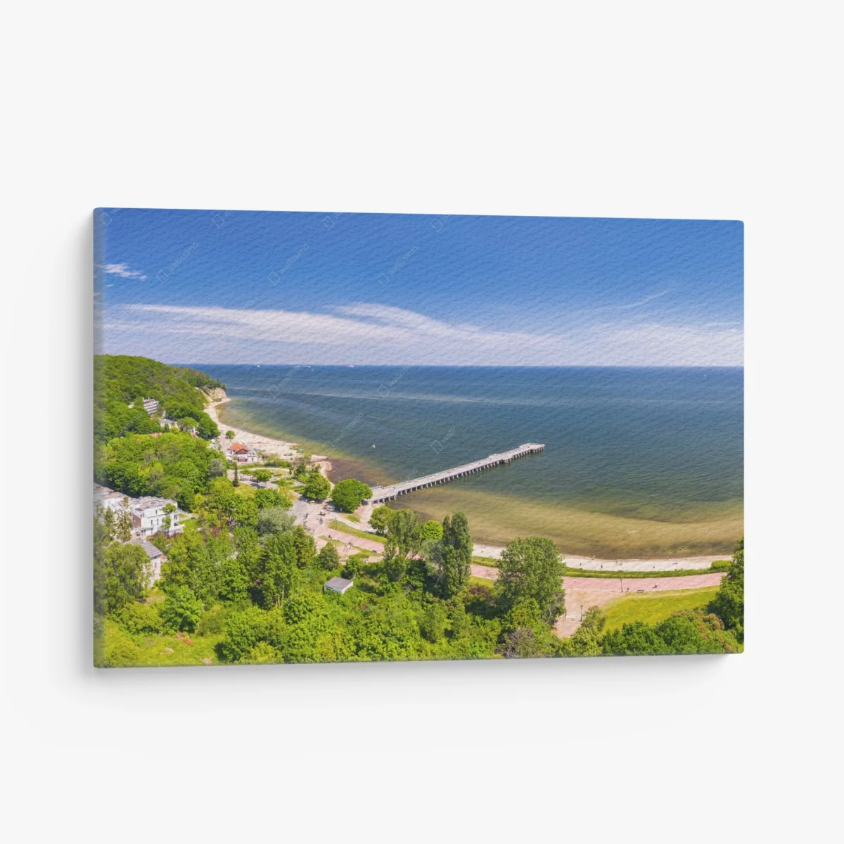 Tableau sur toile jetée panoramique et plage de Gdynia Orłowo – Wallnifity® Tableau sur toile jetée panoramique et plage de Gdynia Orłowo – Wallnifity®