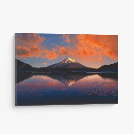 Tableau sur toile coucher de soleil sur le Mont Fuji – Wallnifity®