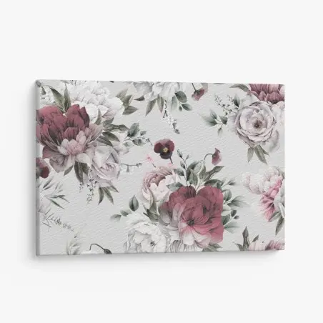 Tableau sur toile pivoines aquarelle sur fond estival – Wallnifity®
