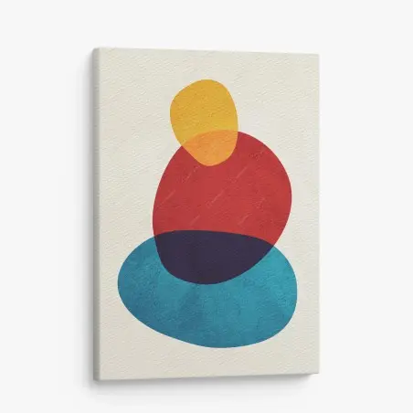 Tableau sur toile composition abstraite en formes organiques et couleurs vives – Wallnifity®