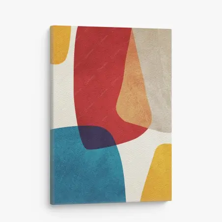 Tableau sur toile composition abstraite aux couleurs vives et formes organiques – Wallnifity®