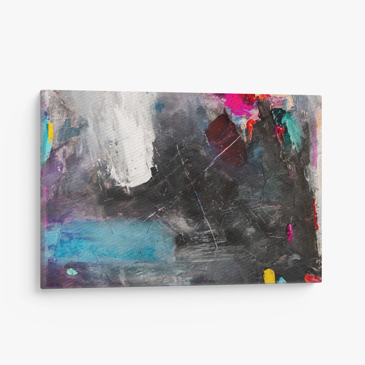 Tableau sur toile paysage abstrait nocturne aux éclats colorés – Wallnifity®