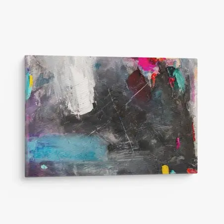 Tableau sur toile paysage abstrait nocturne aux éclats colorés – Wallnifity®