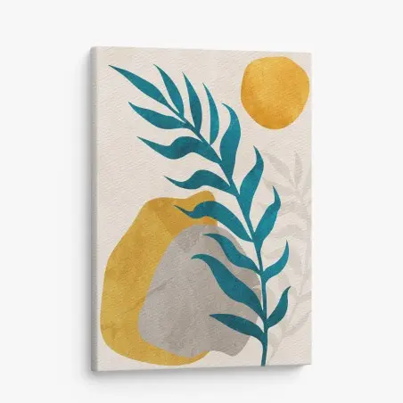 Tableau sur toile composition botanique minimaliste aux formes organiques – Wallnifity®