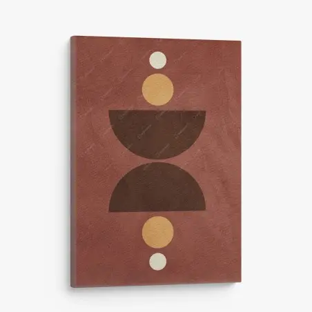 Tableau sur toile équilibre géométrique en terre cuite et ocre – Wallnifity®