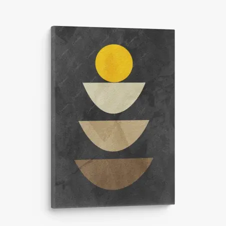 Tableau sur toile composition géométrique soleil et demi-cercles – Wallnifity®
