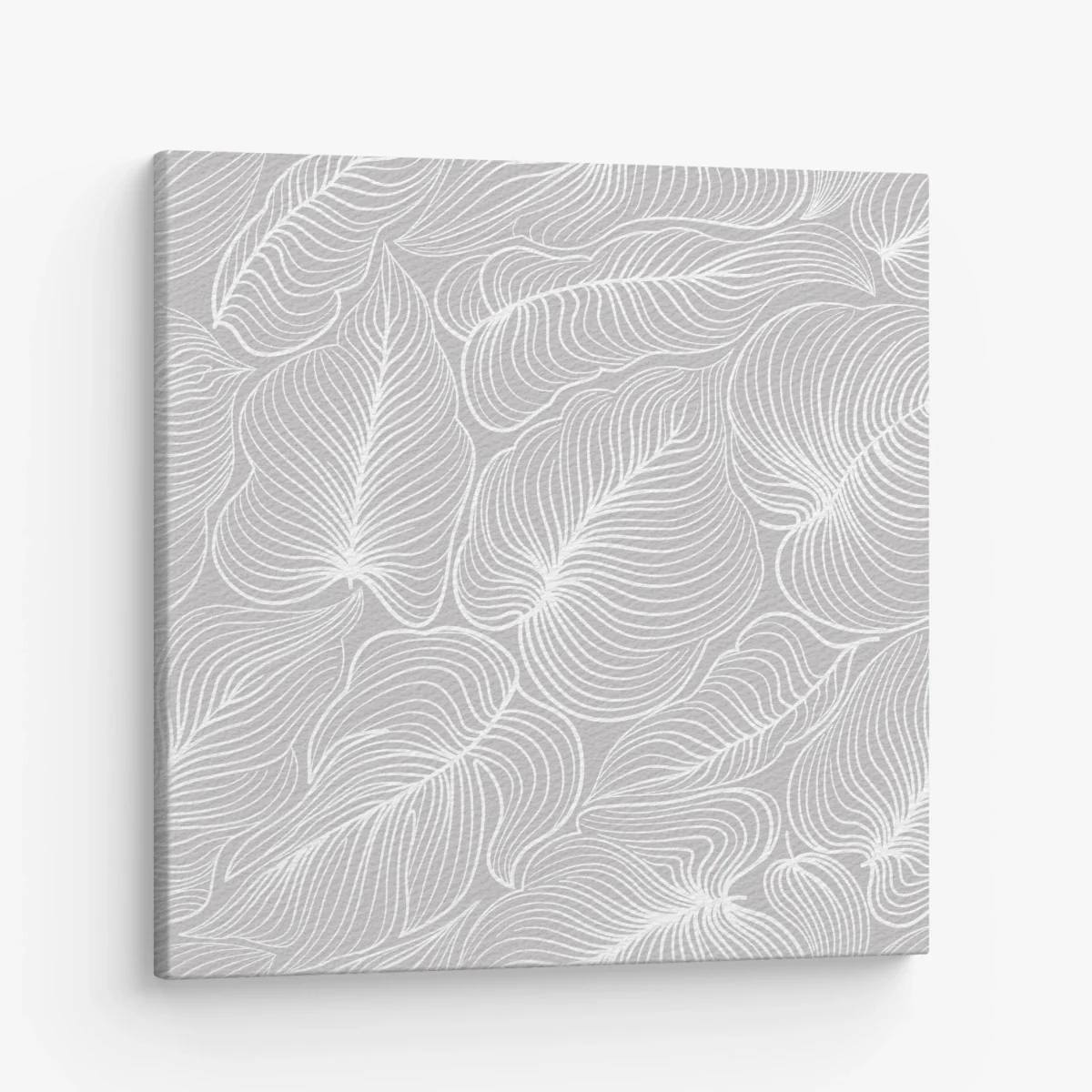 Tableau sur toile motif floral rétro en lignes blanches sur fond gris – Wallnifity® Tableau sur toile motif floral rétro en lignes blanches sur fond gris – Wallnifity®