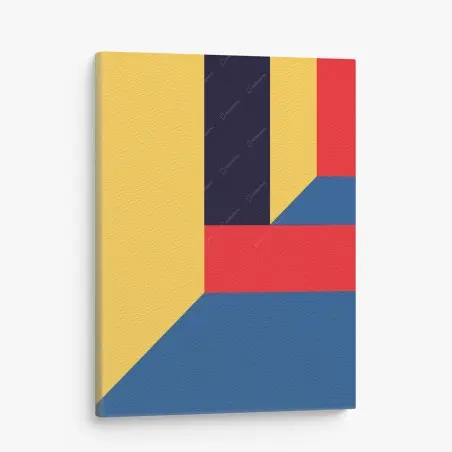 Tableau sur toile composition géométrique en perspective style Mondrian – Wallnifity®
