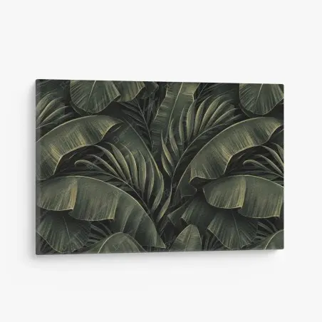 Tableau sur toile feuillage tropical luxuriant vert profond – Wallnifity®