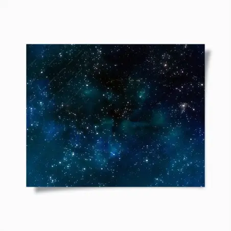 Poster ciel étoilé avec nébuleuses bleues – Wallnifity®