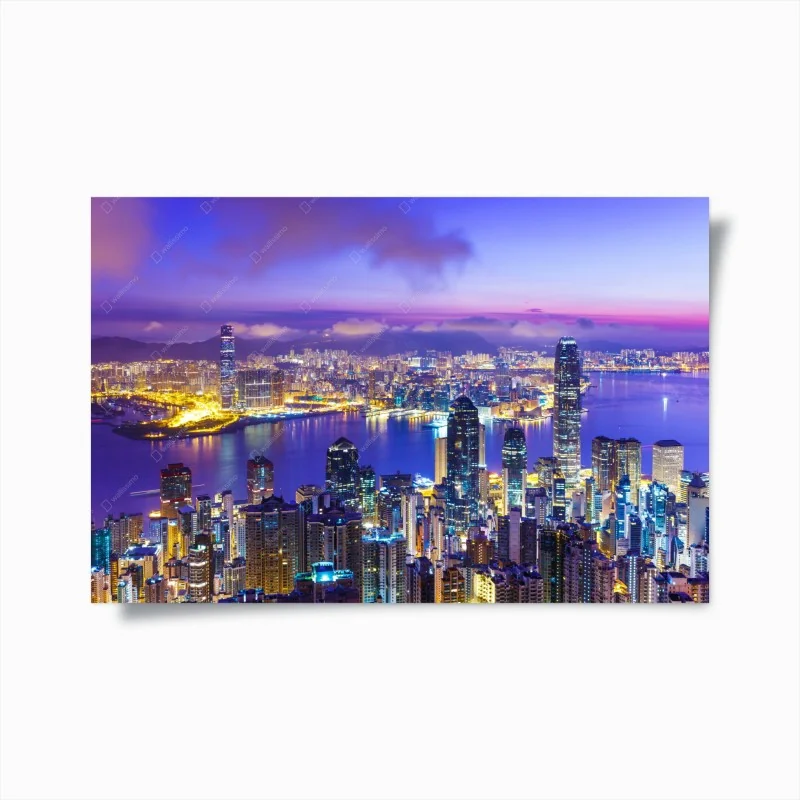 Poster aube lumineuse sur Hong Kong – Wallnifity®