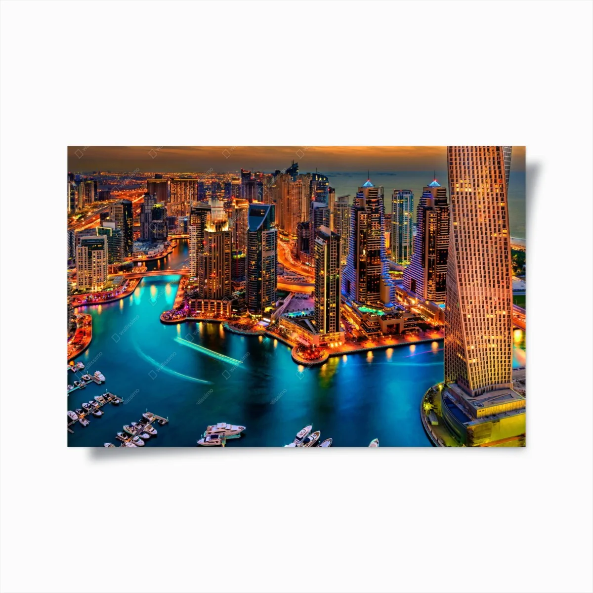 Poster marina de Dubaï au crépuscule – Wallnifity® Poster marina de Dubaï au crépuscule – Wallnifity®