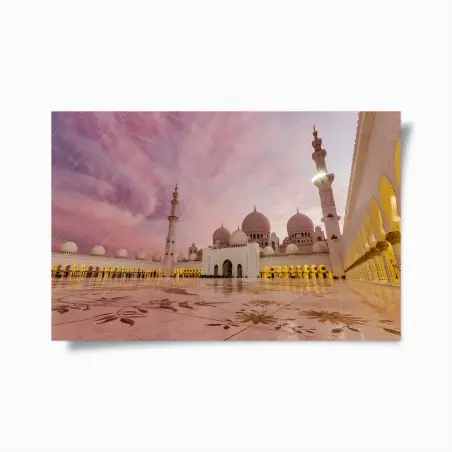 Poster mosquée majestueuse au ciel rose – Wallnifity®
