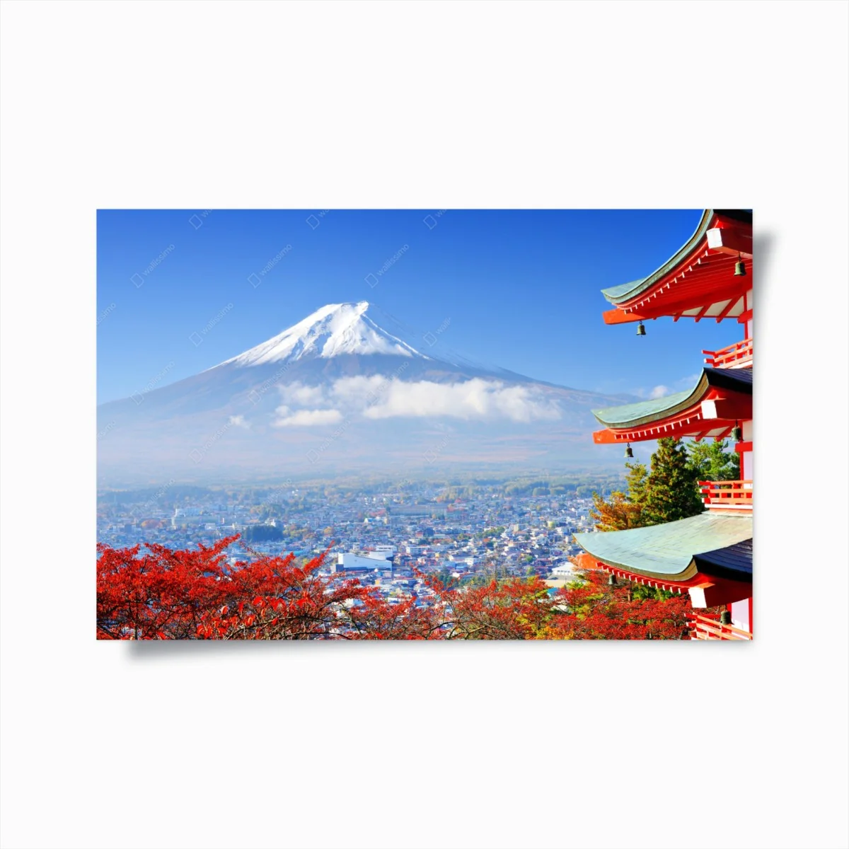 Poster panorama automnal avec le Mont Fuji et une pagode – Wallnifity® Poster panorama automnal avec le Mont Fuji et une pagode – Wallnifity®