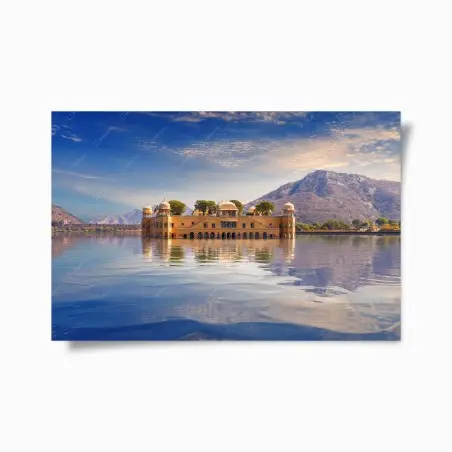 Poster vue sereine sur Jal Mahal à Jaipur – Wallnifity®