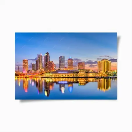 Poster skyline de Tampa au coucher du soleil – Wallnifity®