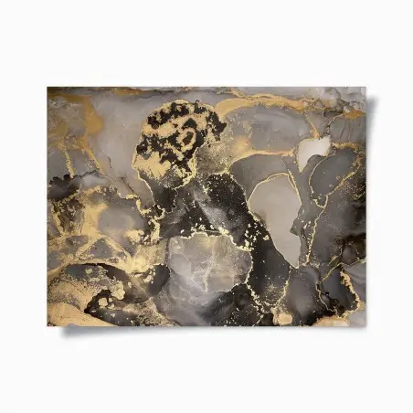 Poster marbrures dorées abstraites pour décoration murale – Wallnifity®
