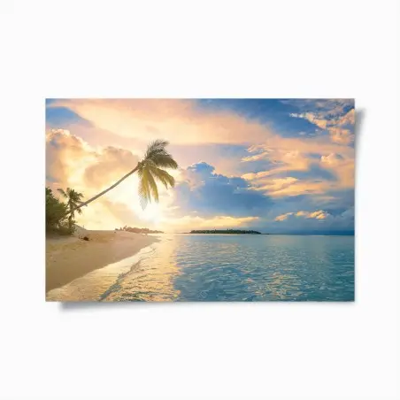 Poster coucher de soleil tropical aux Maldives – Wallnifity®