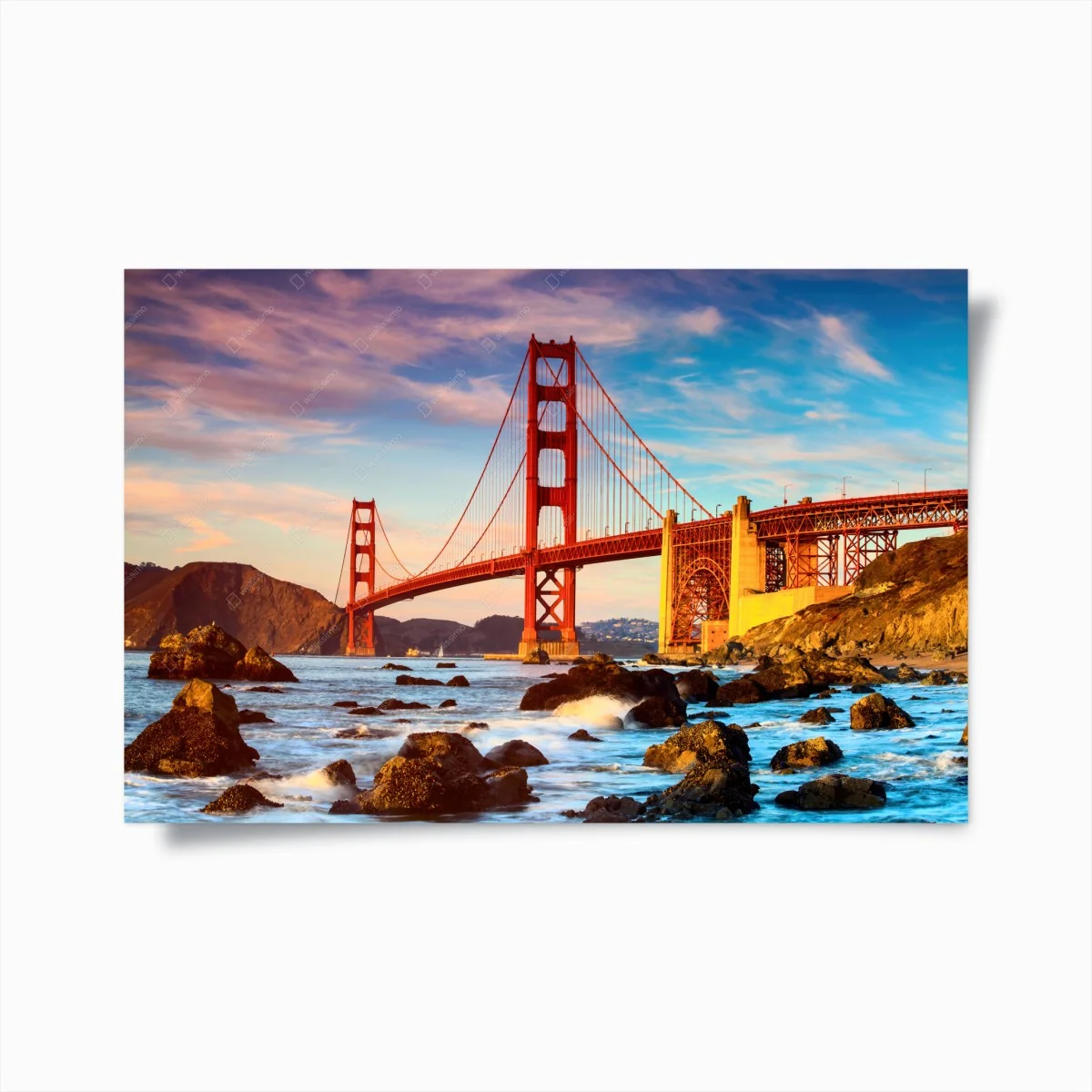 Poster pont emblématique de Golden Gate au coucher de soleil – Wallnifity® Poster pont emblématique de Golden Gate au coucher de soleil – Wallnifity®