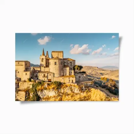 Poster village médiéval perché sur la colline – Wallnifity®